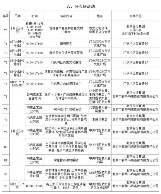 第十二届北京国际图书节活动一览表(最新版)|北