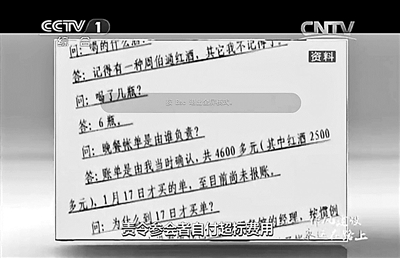 【转载自:北京青年报 】中纪委专题片首次曝光问讯记录表 - 网乐 - 网乐