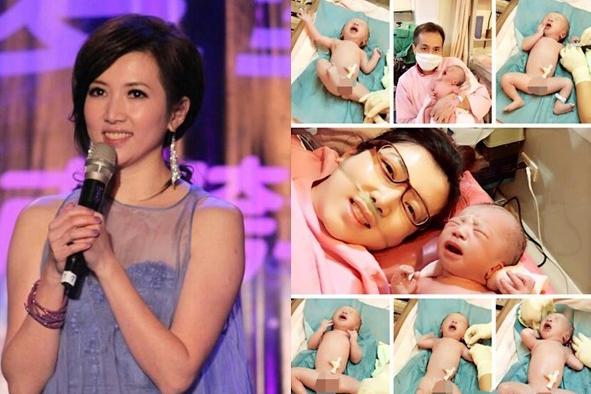 台湾38岁女星廖家仪产下第三台晒与宝宝合照