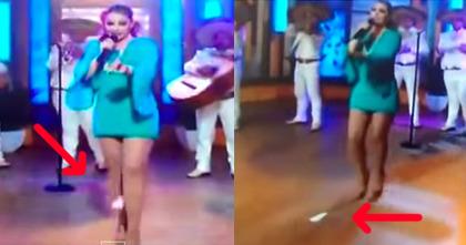 42岁墨西哥女歌手节目唱到忘情卫生棉飞出
