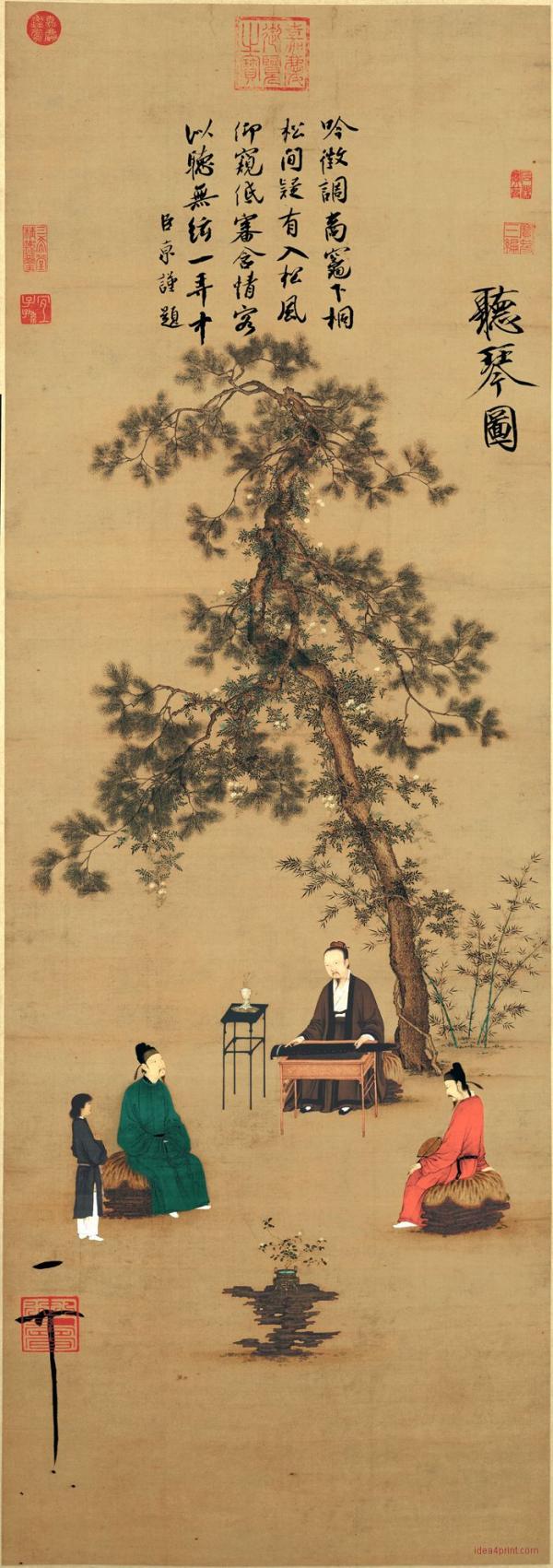 听琴图》中，末路王朝的君臣互粉模式|听琴图|画外音_凤凰文化