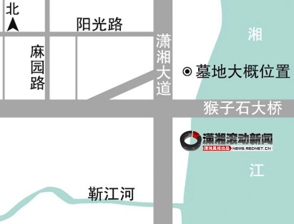 (1月份都没见到有，2月份就看到这里有一座墓出现了。)