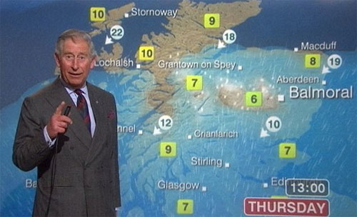 英国王储查尔斯客串BBC天气预报员(组图)