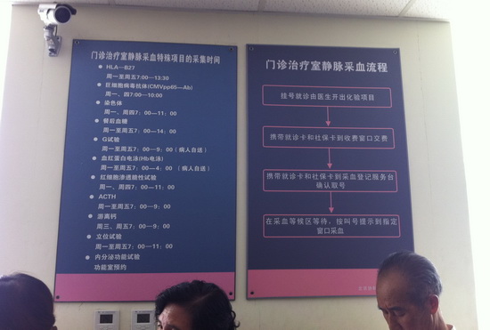 北京协和医院的静脉血采血流程
