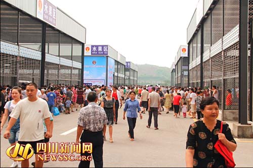 市场开市首日，大量市民涌入成为首批消费者。