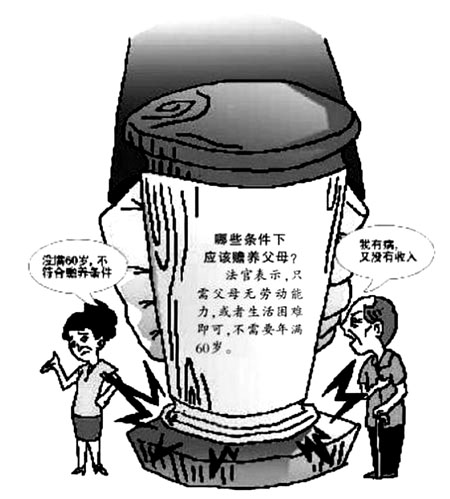 <em>父母</em>要求<em>子女</em>付给<em>赡养</em>费无需必须年满60周岁