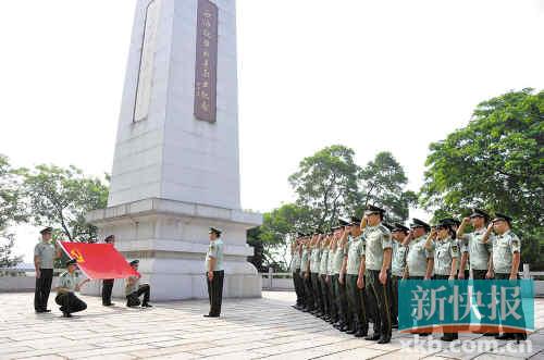 佛山支队组织近100名官兵参观了位于顺德区北滘镇的西海抗日烈士陵园