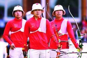 中国女子射箭队:一箭之差再输韩国