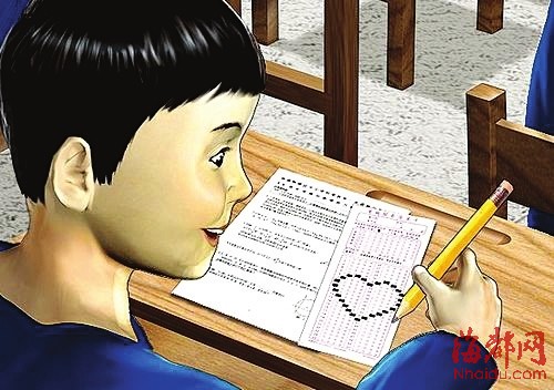 考试题目太难 初中生恶搞答案卡