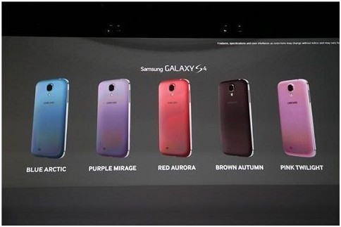 三星手机盖世Galaxy S4新增五色蓝紫红棕粉色