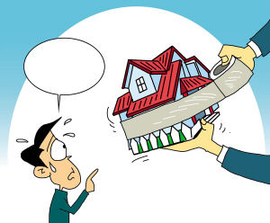 16日出版的《西安晚报》配图“胶带粘别墅”