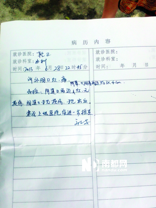 3岁幼女放学后下体红肿