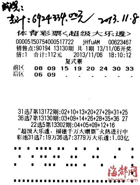 女儿生日当天擒得大乐透687万一等奖