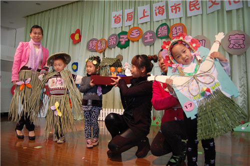 练塘幼儿园乡土编织创意秀亲子活动受追捧