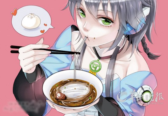 洛天依深受"吃货"喜爱(图片来源:羊城晚报)top10《洛天依投食歌》制胜