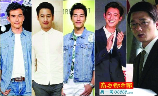 左起:杨一展,周孝安,蓝正龙,吴慷仁,蓝苇华入围最佳男主角