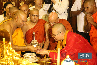 莲开一路迎请佛舍利斯里兰卡僧王主持仪式