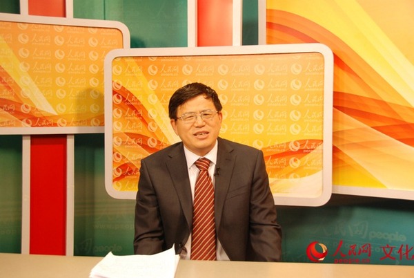 国家图书馆馆长,国家典籍博物馆馆长韩永进(人民网记者许心怡 摄)