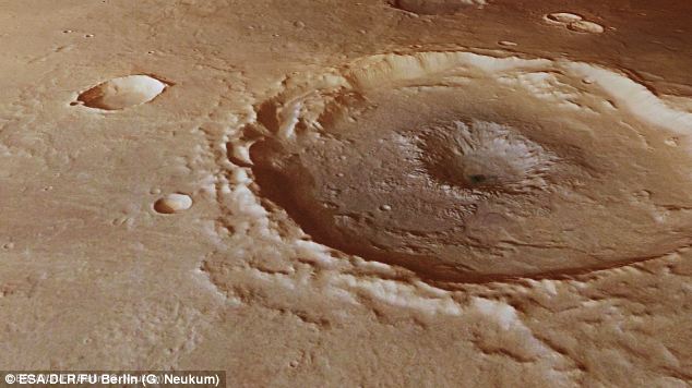 火星最大的陨石坑图片