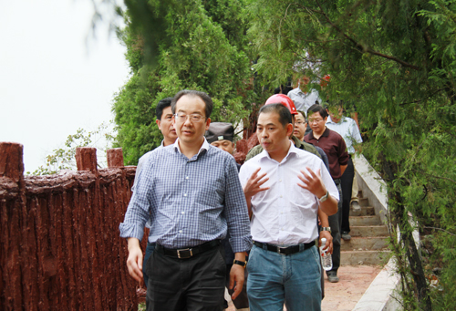 巫山縣委書記何平調研指導文峰公園建設