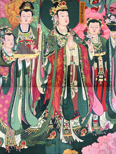 大同善化寺大雄宝殿壁画《帝释梵天图》(局部)    孙景波,王颖生等