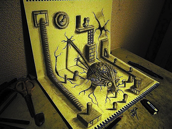 跃然纸上的3d画