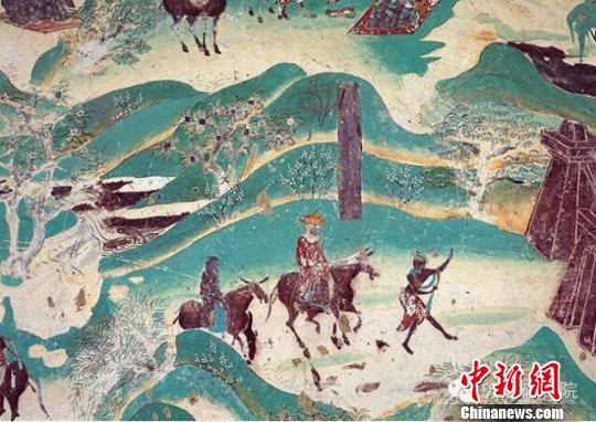 莫高窟第285窟南壁画面左侧是一株垂柳,古代清明还有"折柳"的习俗