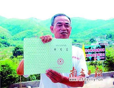 林农喜领林权证.