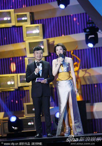 图文:第九届金鹰节开幕 汪涵和董卿